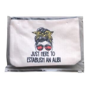 GJTIM True Crime Junkie Gift Just Here to Establish An Alibi Makeup Bag